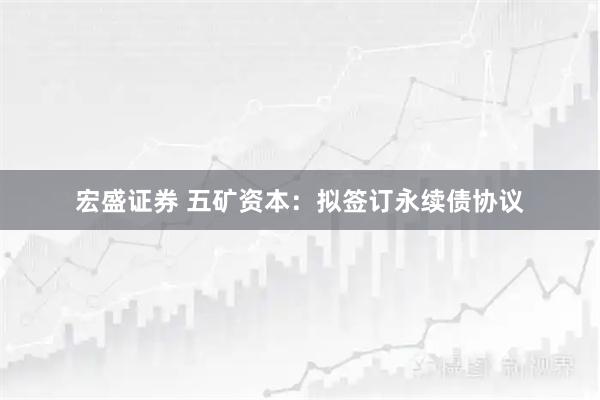 宏盛证券 五矿资本：拟签订永续债协议